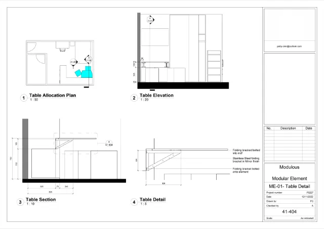 Modular Element Table Detail